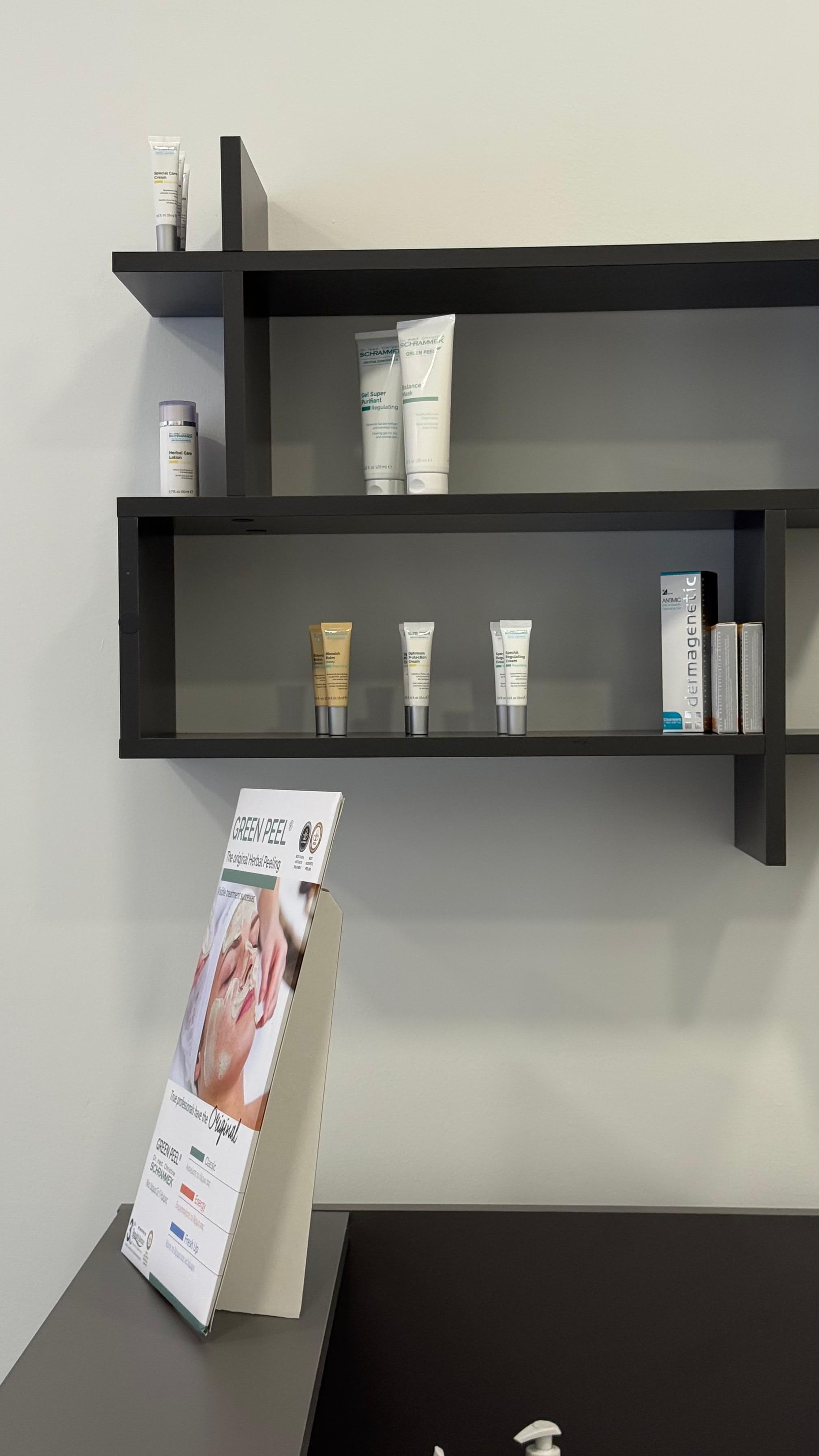 Kaiser Derma Clinic — skincare product shelf
