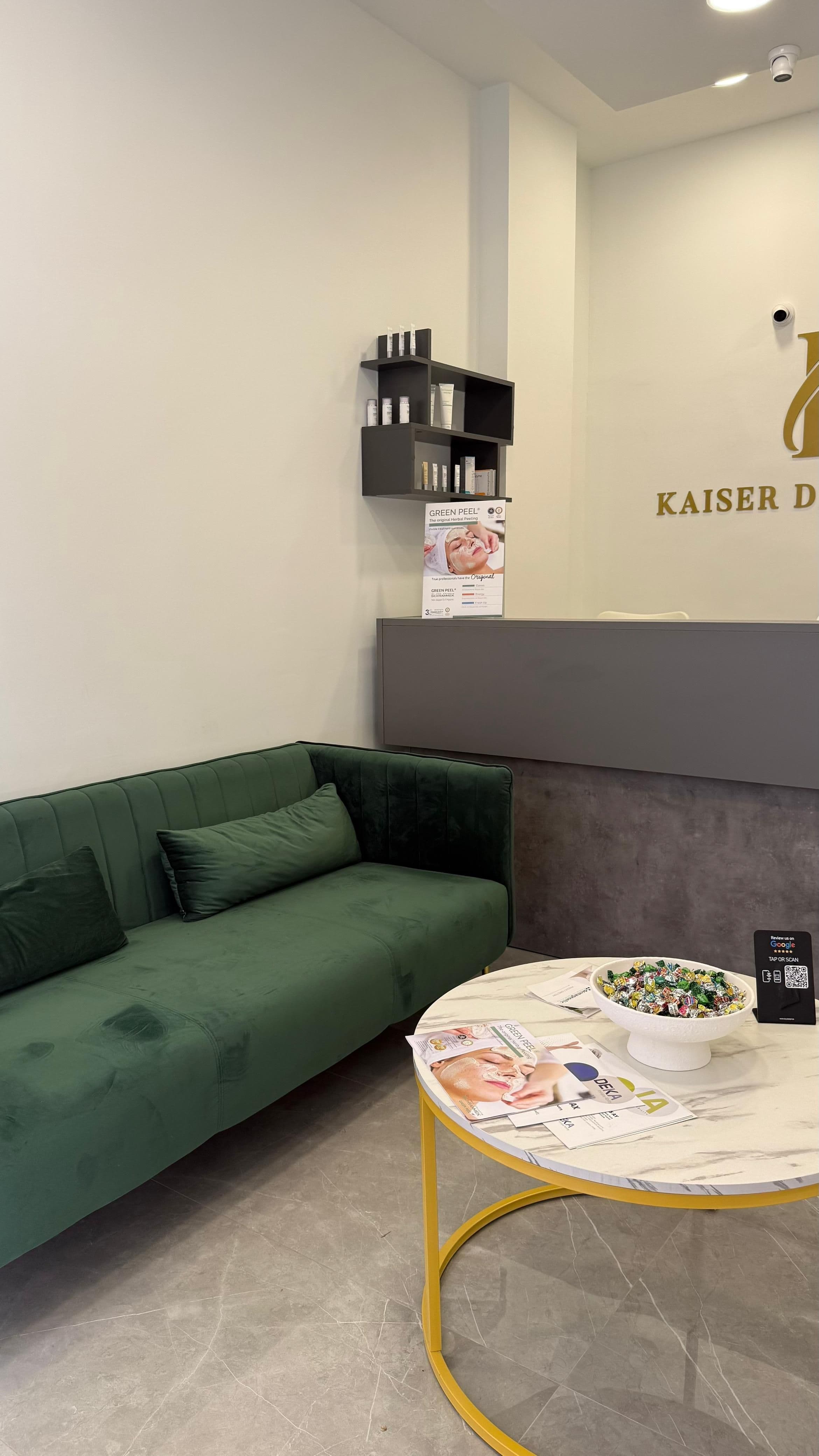 Kaiser Derma Clinic — reception seating area